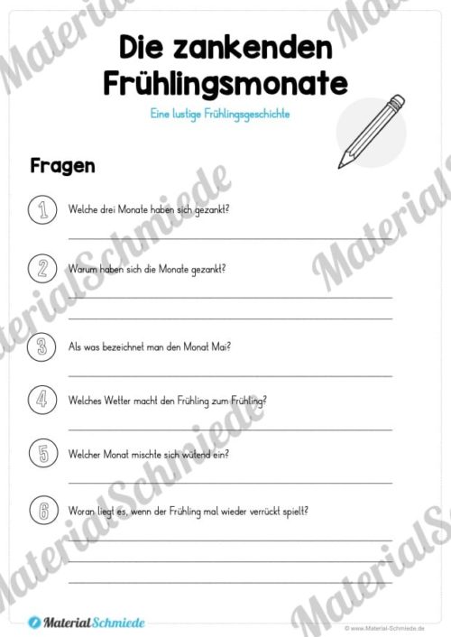 4 Geschichten zum Frühling (lustige Frühlingsgeschichte - Fragen)