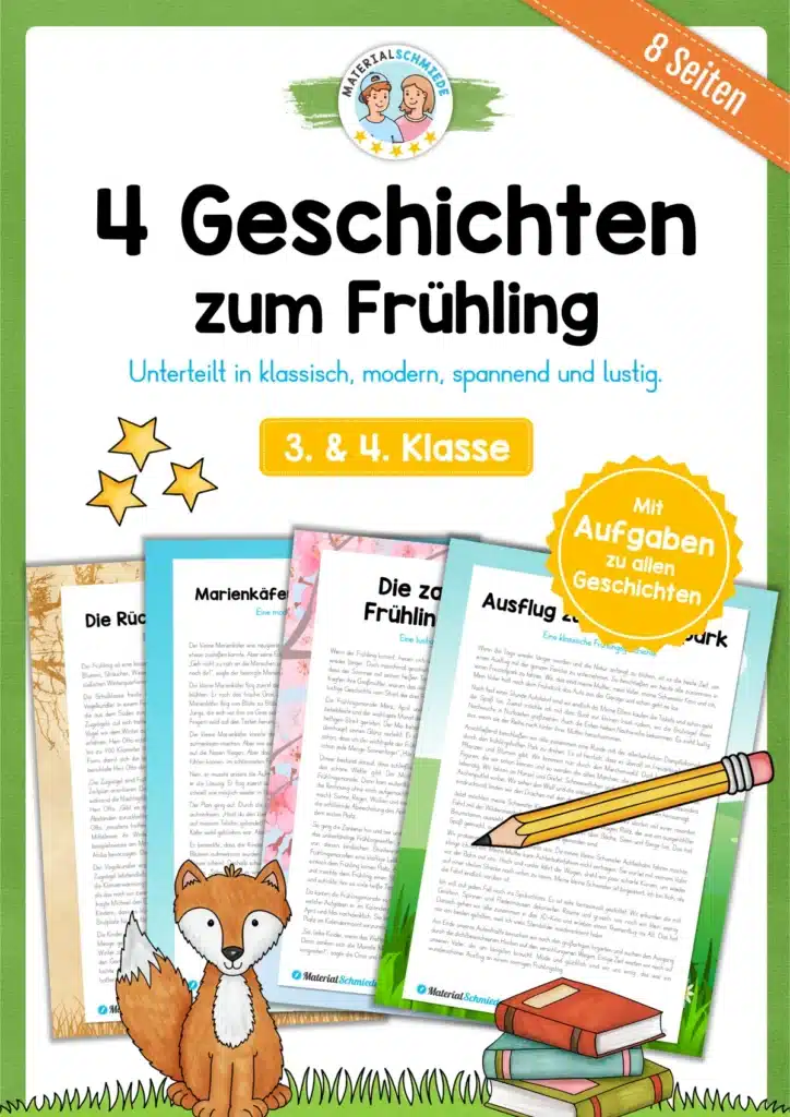 4 Geschichten zum Frühling (mit Aufgaben)