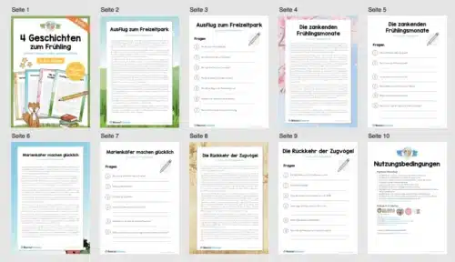 4 Geschichten zum Frühling (mit Aufgaben) - Überblick