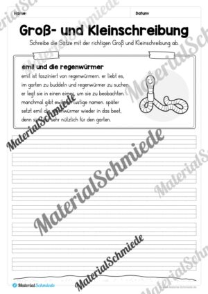 10 Abschreibtexte zum Frühling: Groß- und Kleinschreibung (2. Klasse) – Vorschau 01