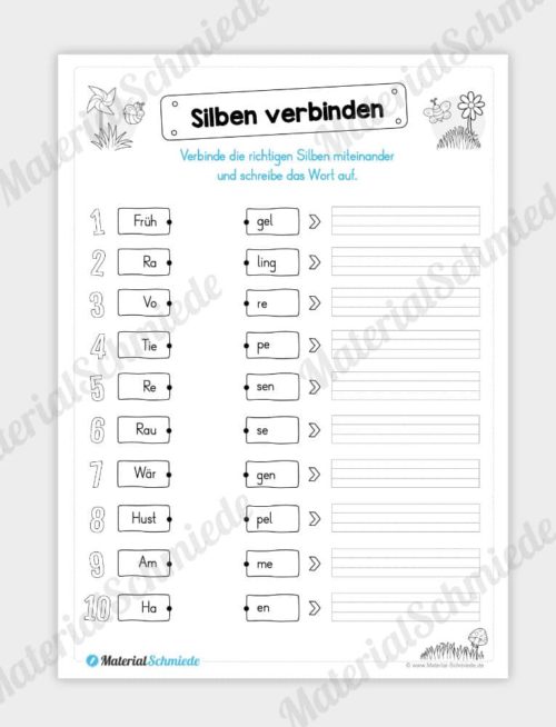 Materialpaket Frühling: Deutsch (1/2 Klasse) - Vorschau 06