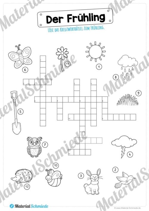 Kreuzworträtsel Frühling (Vorschau)
