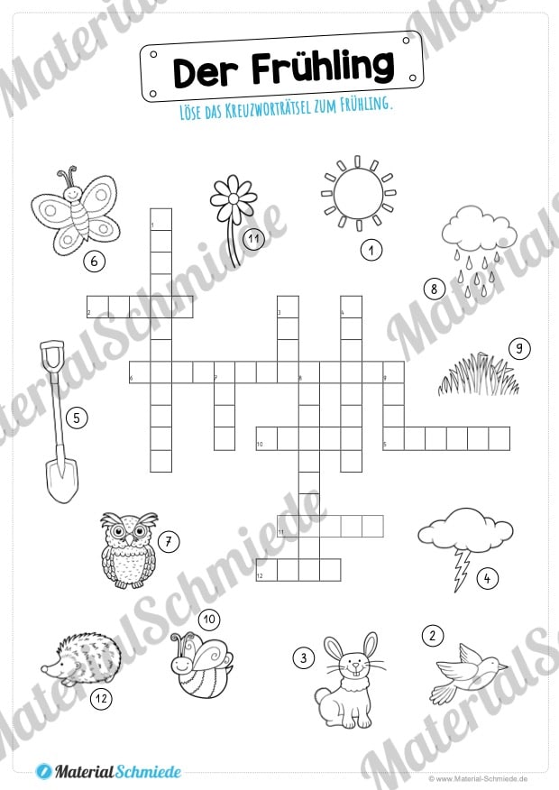 Kreuzworträtsel Frühling (Vorschau)