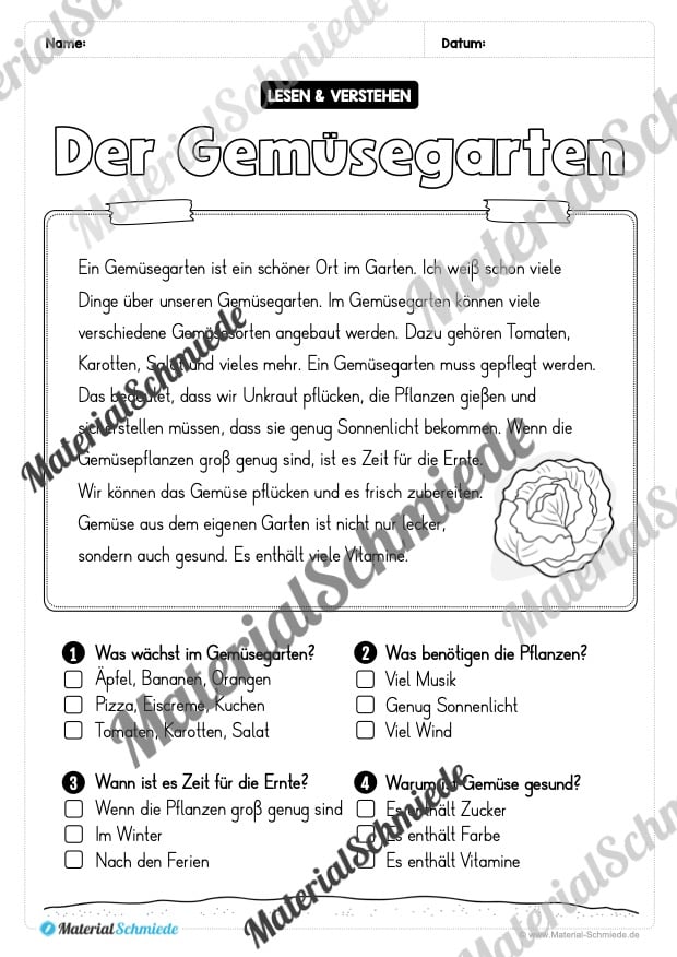 Lesen & Verstehen zum Frühling mit Ankreuzen für die 2. Klasse (10 Arbeitsblätter) – Vorschau 01