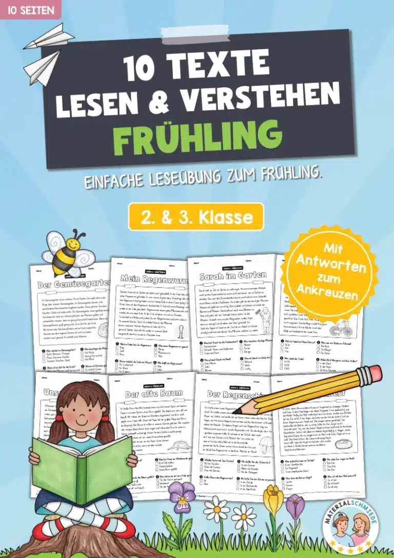 Lesen & Verstehen (Frühling): Ankreuzen (10 Arbeitsblätter)