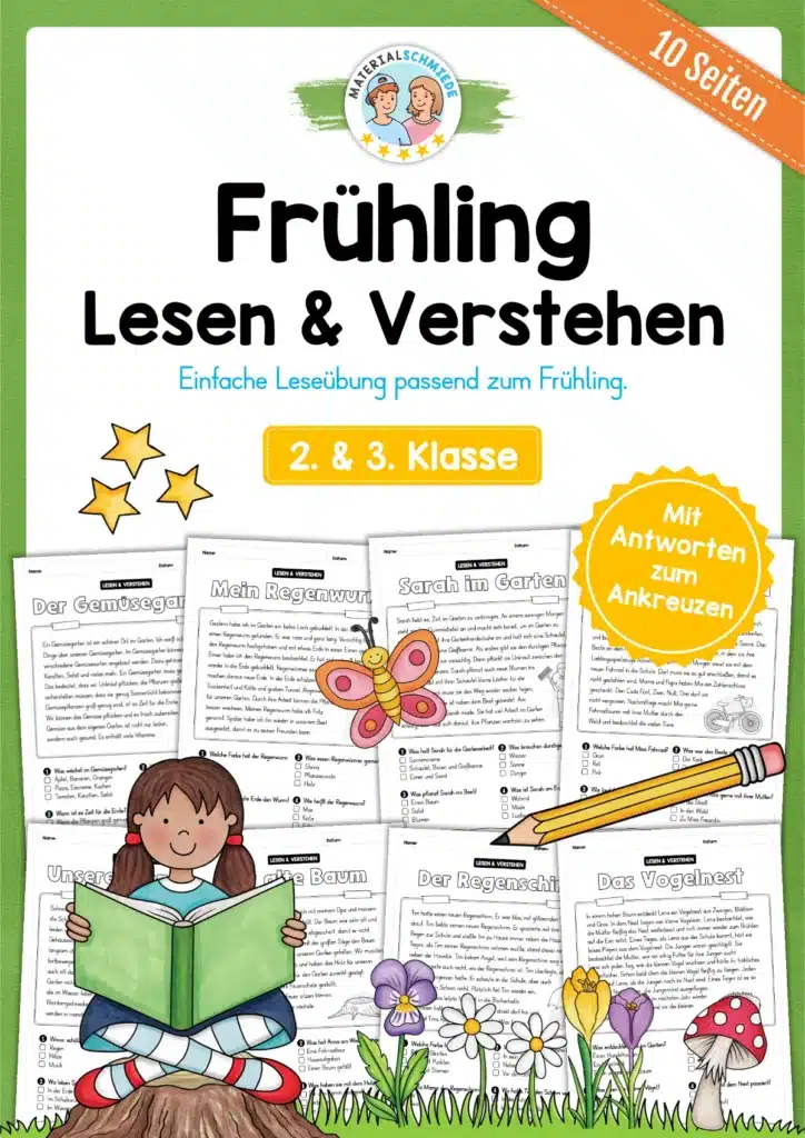 Lesen & Verstehen (Frühling): Ankreuzen (10 Arbeitsblätter)