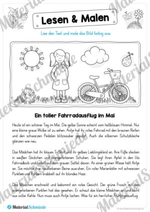 10 Leseübungen zum Frühling (Lesen & Malen)