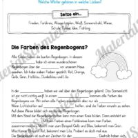 10 Leseübungen zum Frühling (Lückentext)