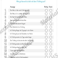 10 Leseübungen zum Frühling (Frühlings-Quiz)