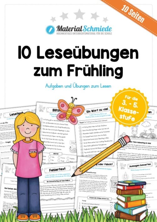 10 Leseübungen zum Frühling (mit Aufgaben)