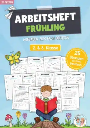 Materialpaket Frühling: 25 Arbeitsblätter (Deutsch 2/3 Klasse)
