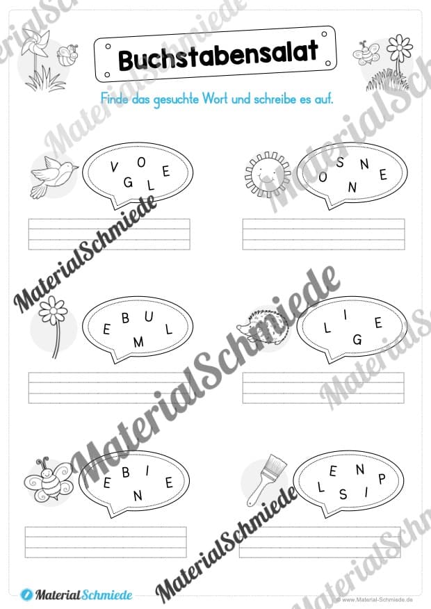 Materialpaket Frühling: 1. Klasse (Vorschau 09)