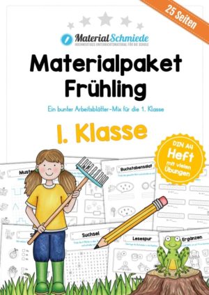 Materialpaket Frühling: 1. Klasse (25 Arbeitsblätter)