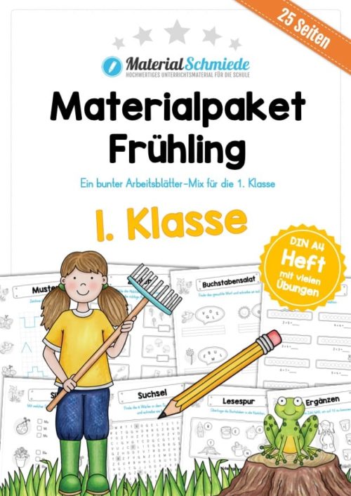 Materialpaket Frühling: 1. Klasse (25 Arbeitsblätter)