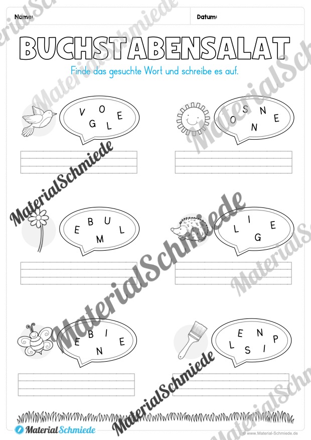 Materialpaket Frühling: 1. Klasse (Vorschau 09)