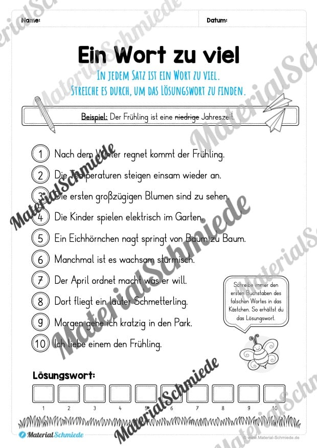 Materialpaket Frühling: 2. Klasse (Vorschau 10)