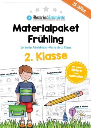 Materialpaket Frühling: 2. Klasse (25 Arbeitsblätter)