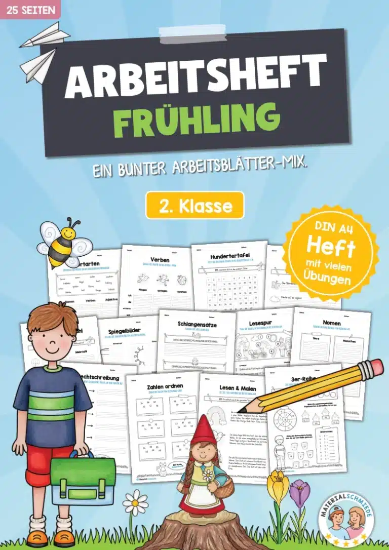 Arbeitsheft Frühling: 2. Klasse (25 Arbeitsblätter)
