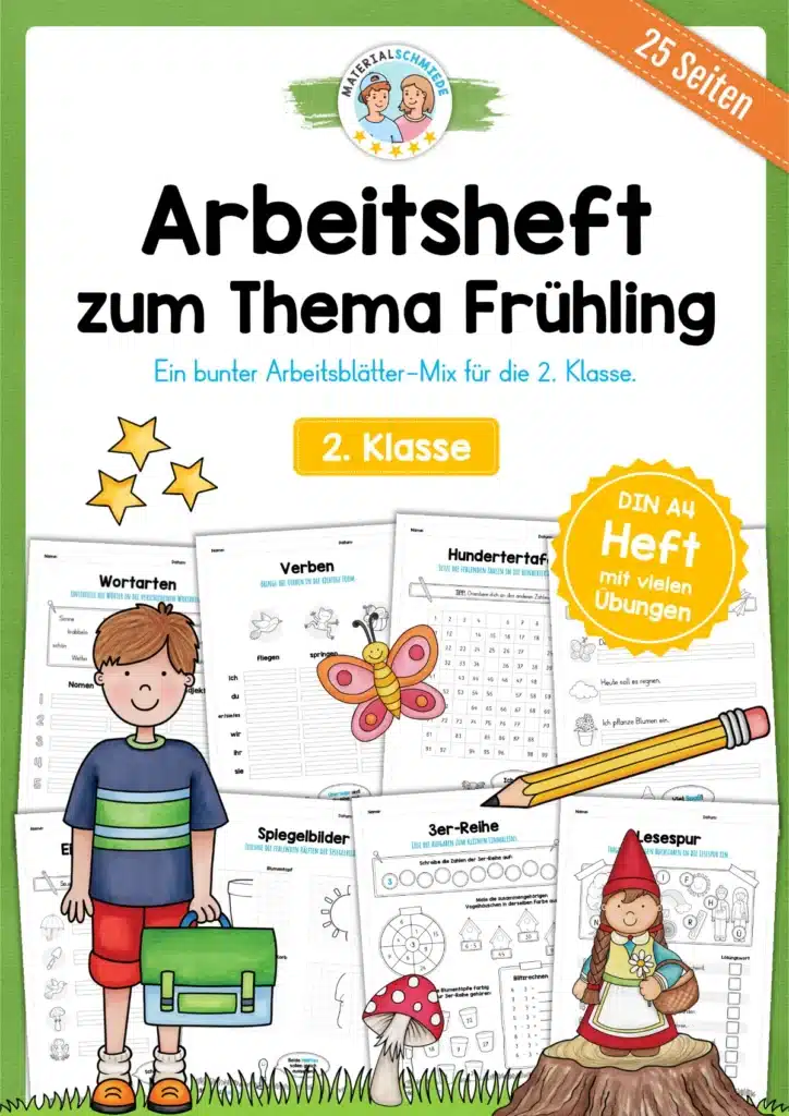 Arbeitsheft Frühling: 2. Klasse (25 Arbeitsblätter)