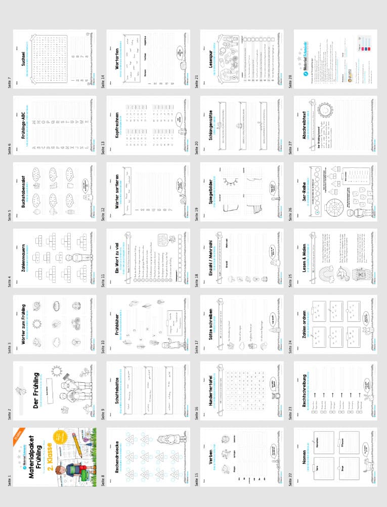 Materialpaket Frühling: 2. Klasse (Überblick)