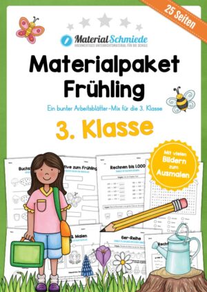 Materialpaket Frühling: 3. Klasse (25 Arbeitsblätter)