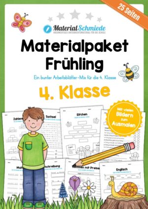 Materialpaket Frühling: 4. Klasse (25 Arbeitsblätter)
