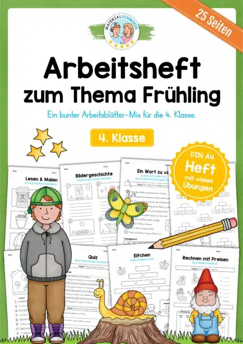 Arbeitsheft Frühling: 4. Klasse (25 Arbeitsblätter)