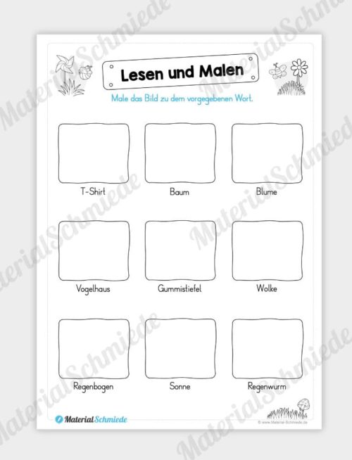MaterialPaket: Lesen und Malen im Frühling (15 Seiten) - Vorschau 05
