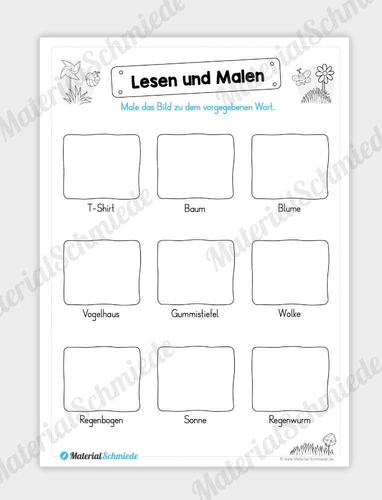 MaterialPaket: Lesen und Malen im Frühling (15 Seiten) – Vorschau 05