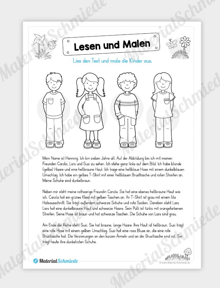 MaterialPaket: Lesen und Malen im Frühling (15 Seiten) – Vorschau 03