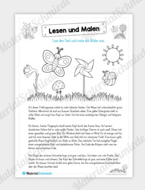 MaterialPaket: Lesen und Malen im Frühling (15 Seiten) – Vorschau 02