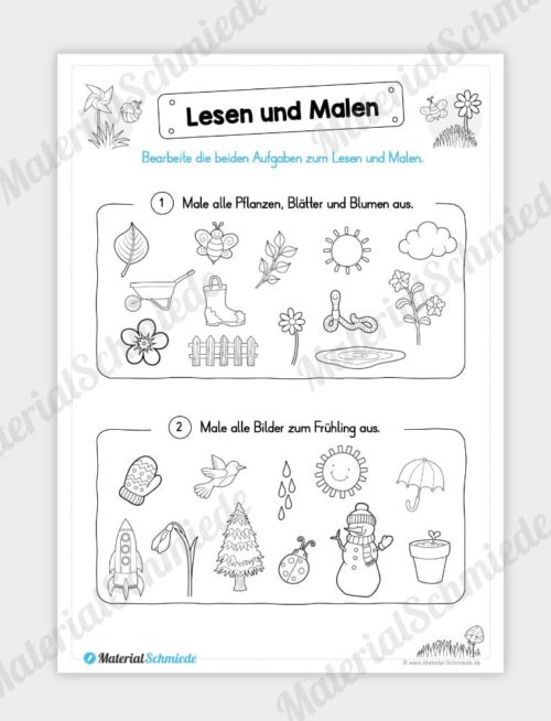 MaterialPaket: Lesen und Malen im Frühling (15 Seiten) - Vorschau 06