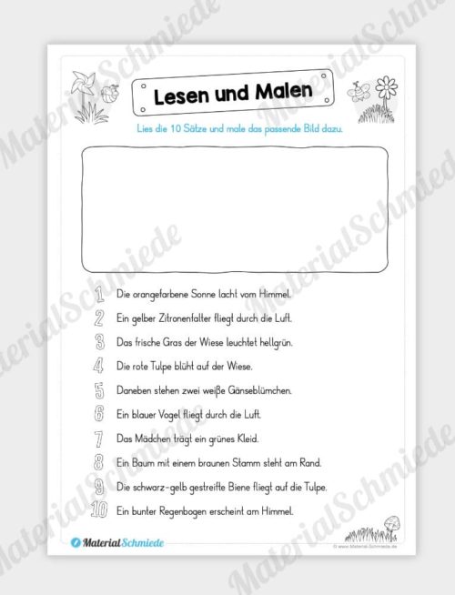 MaterialPaket: Lesen und Malen im Frühling (15 Seiten) - Vorschau 07
