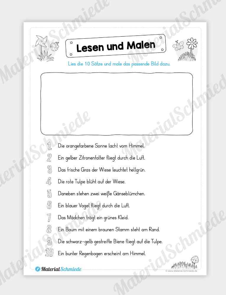 MaterialPaket: Lesen und Malen im Frühling (15 Seiten) – Vorschau 07