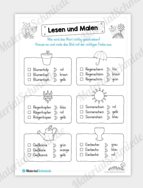 MaterialPaket: Lesen und Malen im Frühling (15 Seiten) - Vorschau 12