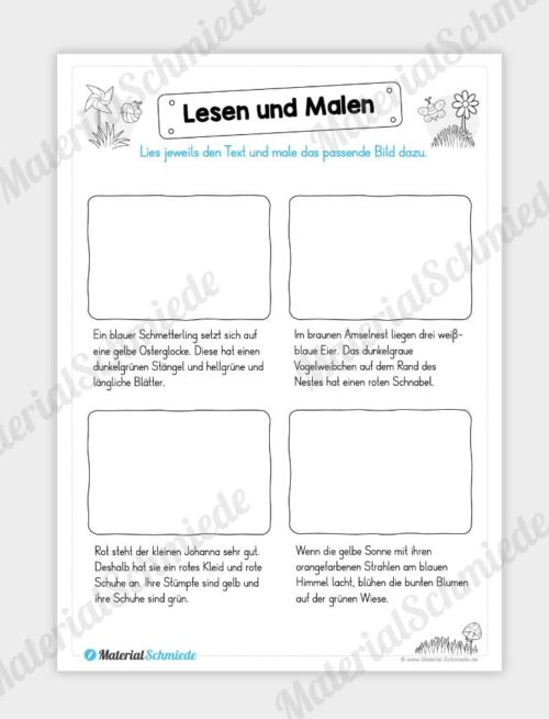 MaterialPaket: Lesen und Malen im Frühling (15 Seiten) - Vorschau 13