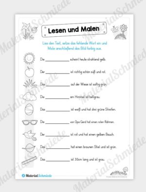 MaterialPaket: Lesen und Malen im Frühling (15 Seiten) – Vorschau 14