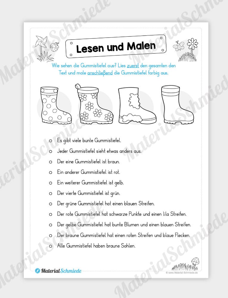 MaterialPaket: Lesen und Malen im Frühling (15 Seiten) – Vorschau 10