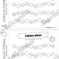 Mathe Übungen Frühling - Zahlenraum bis 10 (Zahlenreihen)