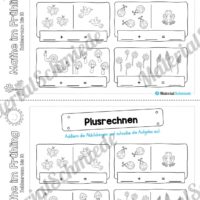 Mathe Übungen Frühling - Zahlenraum bis 10 (Plusrechnen)