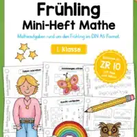 21 Seiten: Mathe Frühlings-Heftchen (Zahlenraum bis 10)