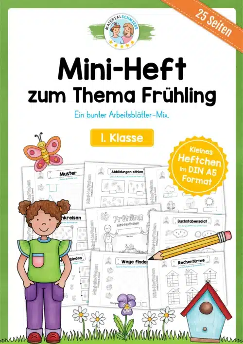 Mini-Heft: Frühling - 1. Klasse (25 Arbeitsblätter)