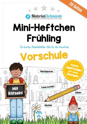 Mini-Heft: Frühling für die Vorschule (20 Arbeitsblätter)