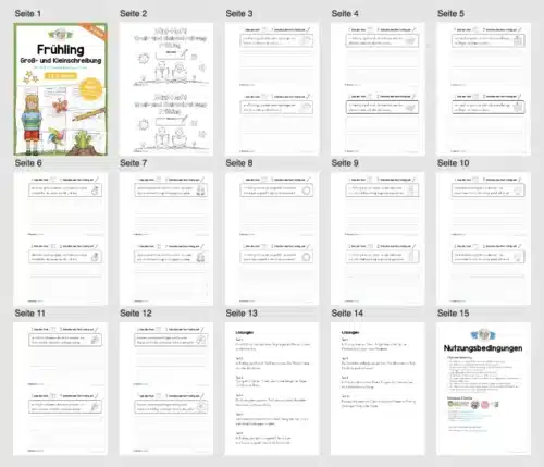 Mini-Heft: Groß- und Kleinschreibung (Frühling) - Überblick