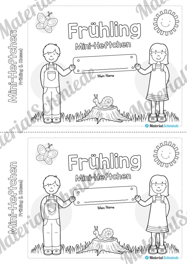 Mini-Heft: Frühling für die 1. Klasse (Deckblatt)