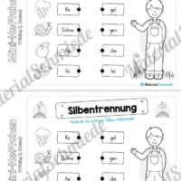 Mini-Heft: Frühling für die 1. Klasse (Silbentrennung)