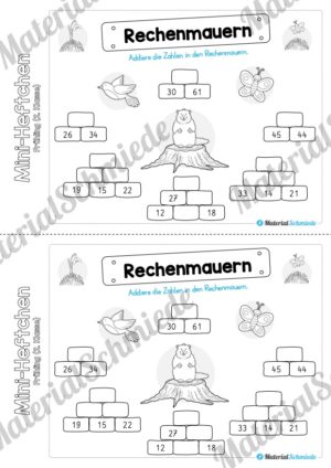 Mini-Heft: Frühling für die 2. Klasse (Rechenmauern)