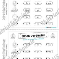 Mini-Heft: Frühling für die 2. Klasse (Silben verbinden)