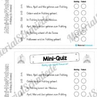 Mini-Heft: Frühling für die 2. Klasse (Mini-Quiz)