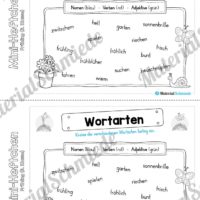 Mini-Heft: Frühling für die 3. Klasse (Wortarten unterteilen)